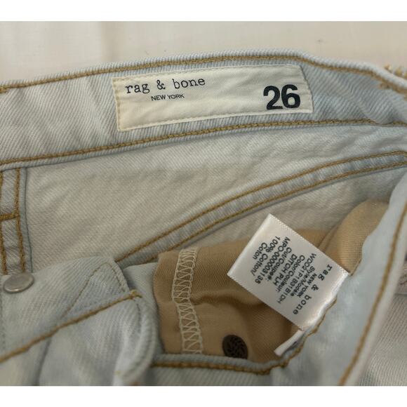 Rag and Bone women's High Rise Short Frayed Denim Skirt Size 26 - Picture 2 of 4